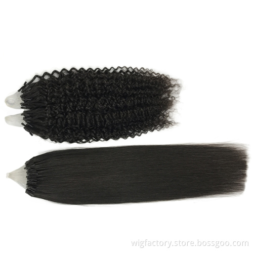 Kinky curly micro loop ring hair extensions human,remy human hair extension micro ring for black women raw indian hair